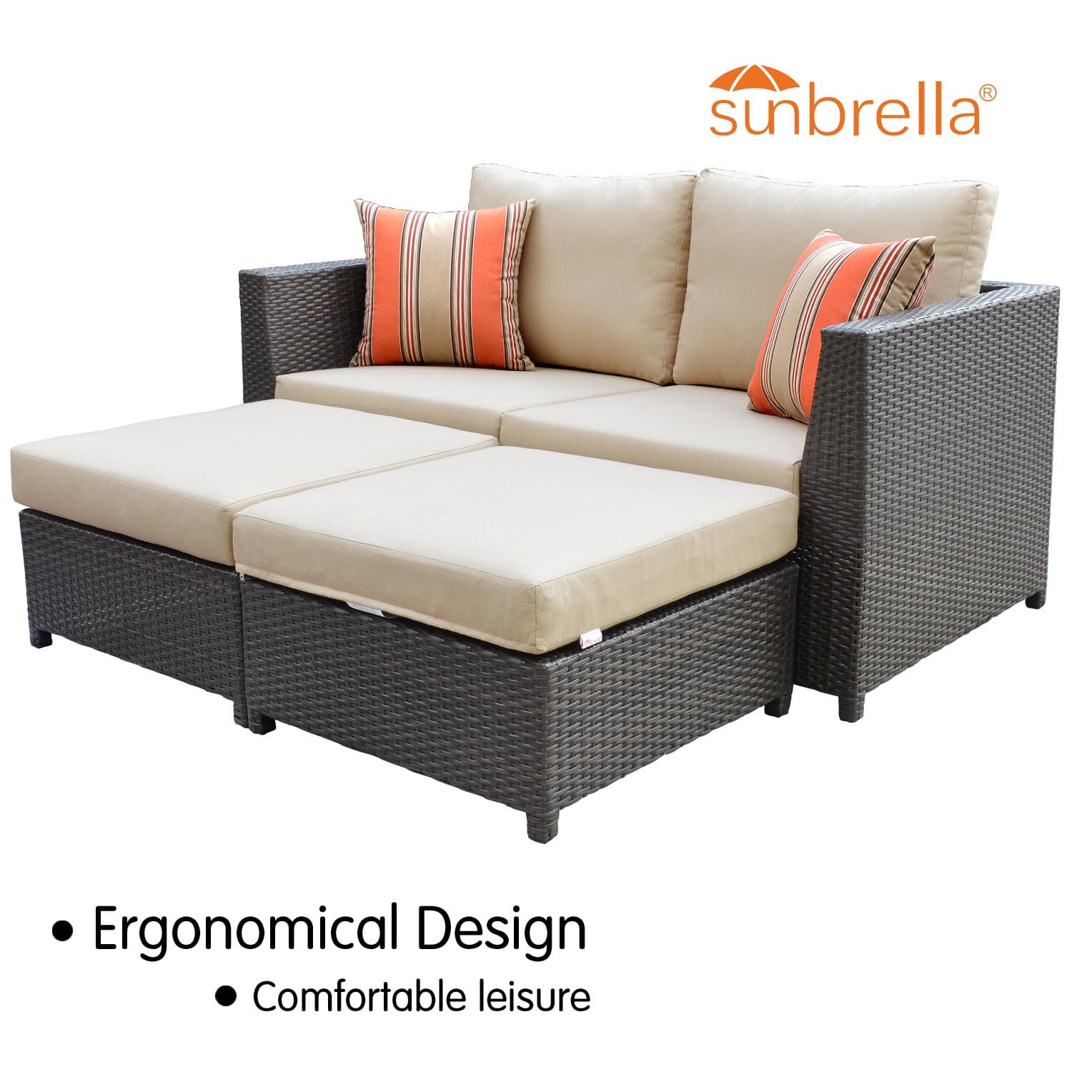 Patio Conversation Set Bigger Size Sunbrella 9-Piece, King Series, Fully Assembled