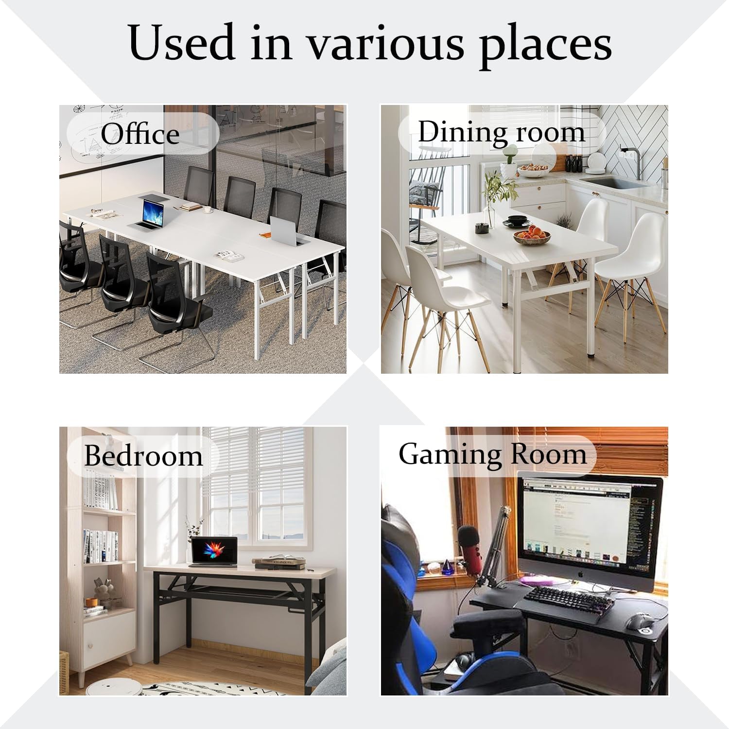 Installation-free foldable desk, portable compact computer desk