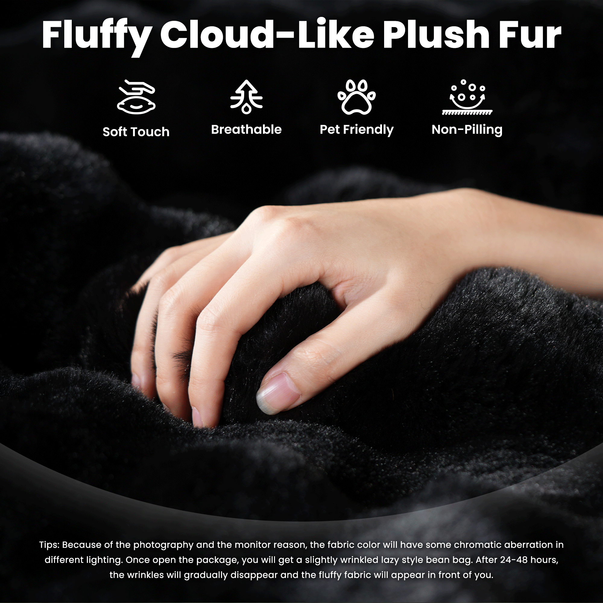 Luxurious Fluffy Faux Fur Bean Bag Couch