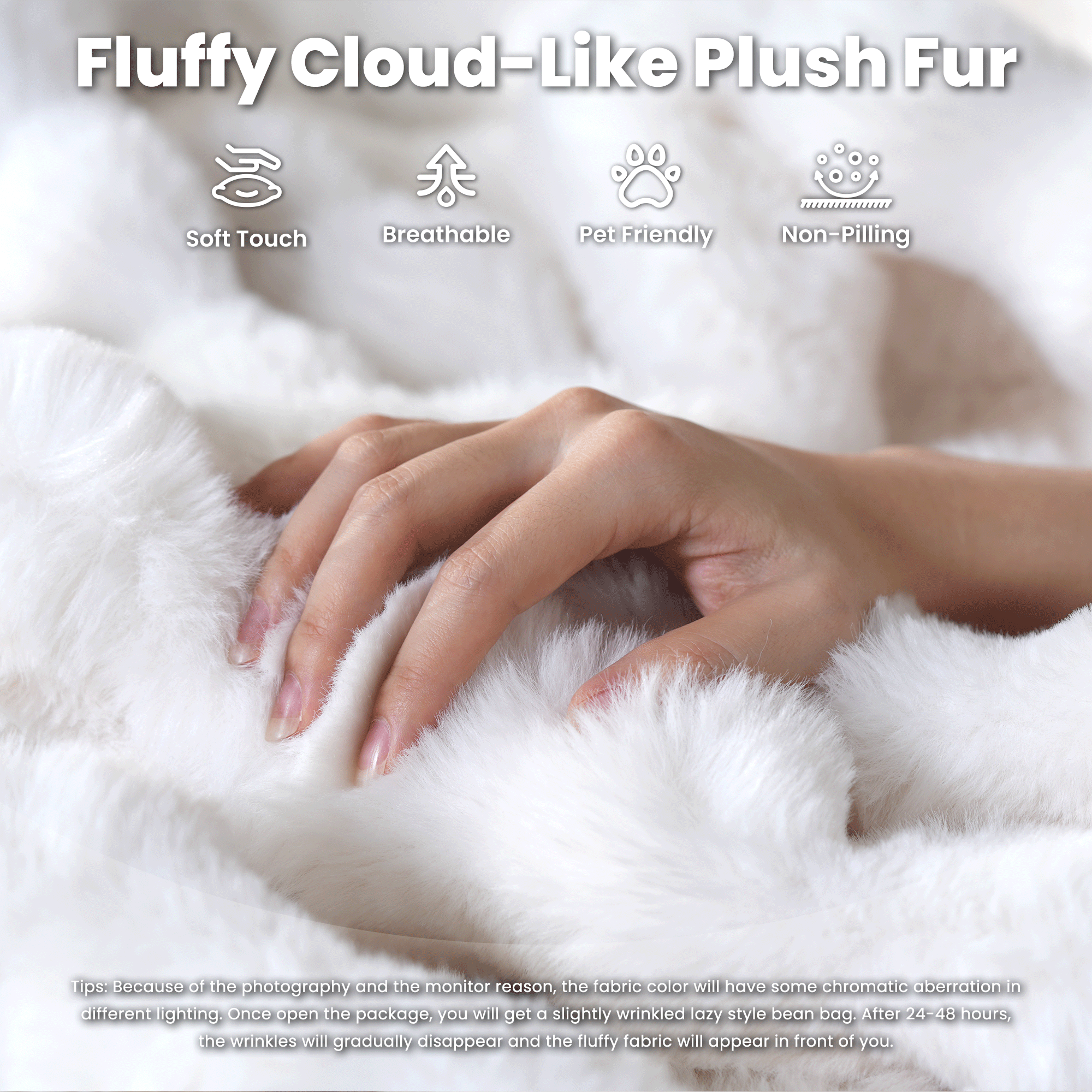 Luxurious Fluffy Faux Fur Bean Bag Couch
