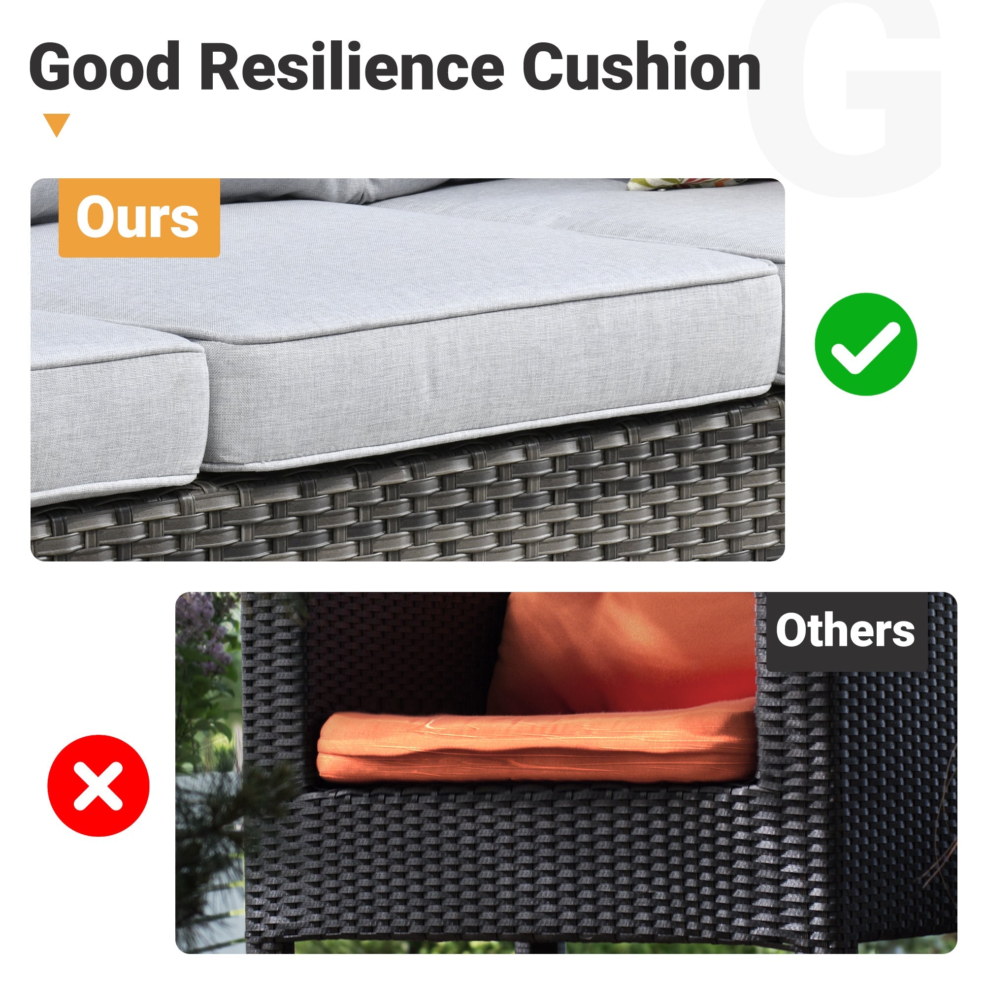 Outdoor Patio Conversation Set New Vultros 5-Piece High Back Sofa Set with Cushions