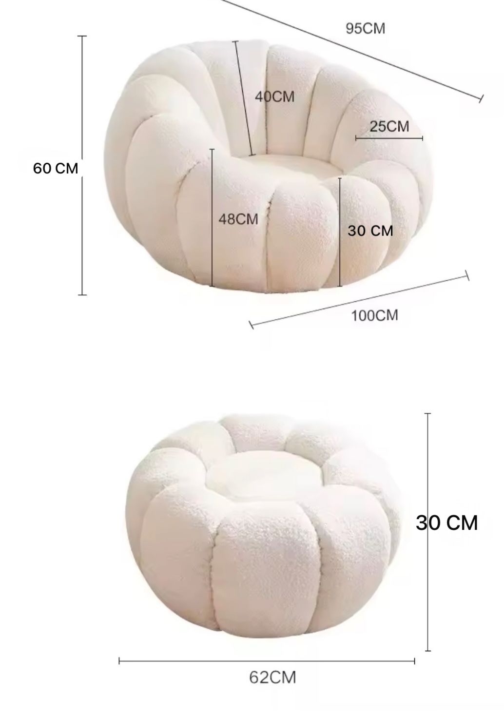 Boucle Rotatable Sofa Set