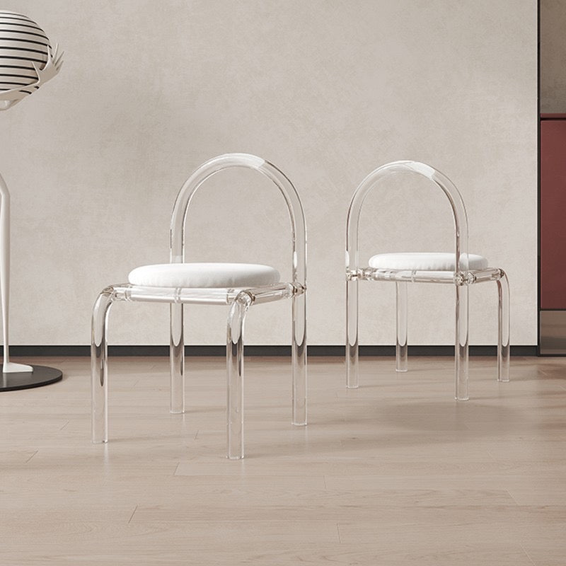Clear Acrylic Accent Chair with Velvet Cushion
