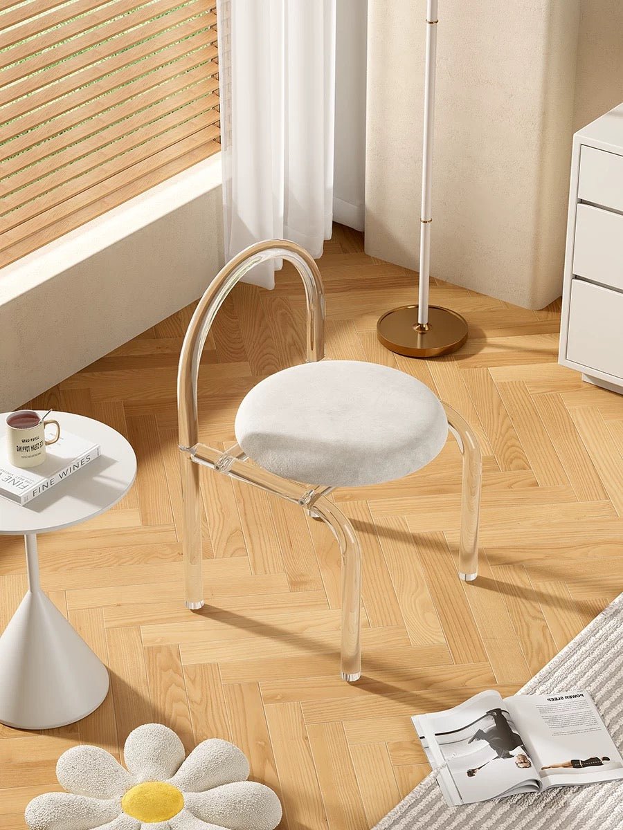 Clear Acrylic Accent Chair with Velvet Cushion