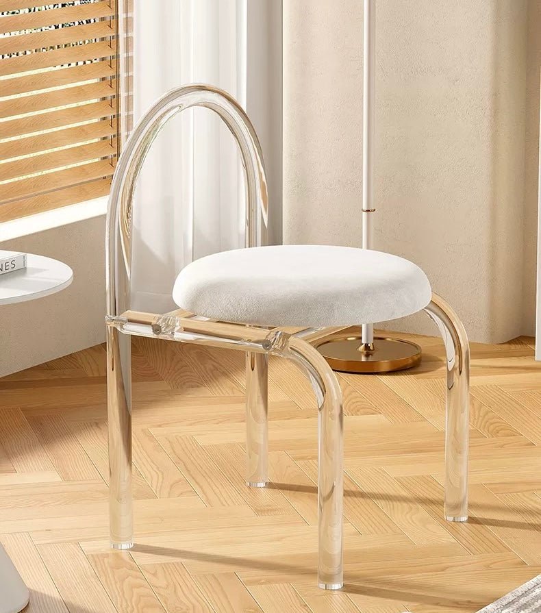 Clear Acrylic Accent Chair with Velvet Cushion