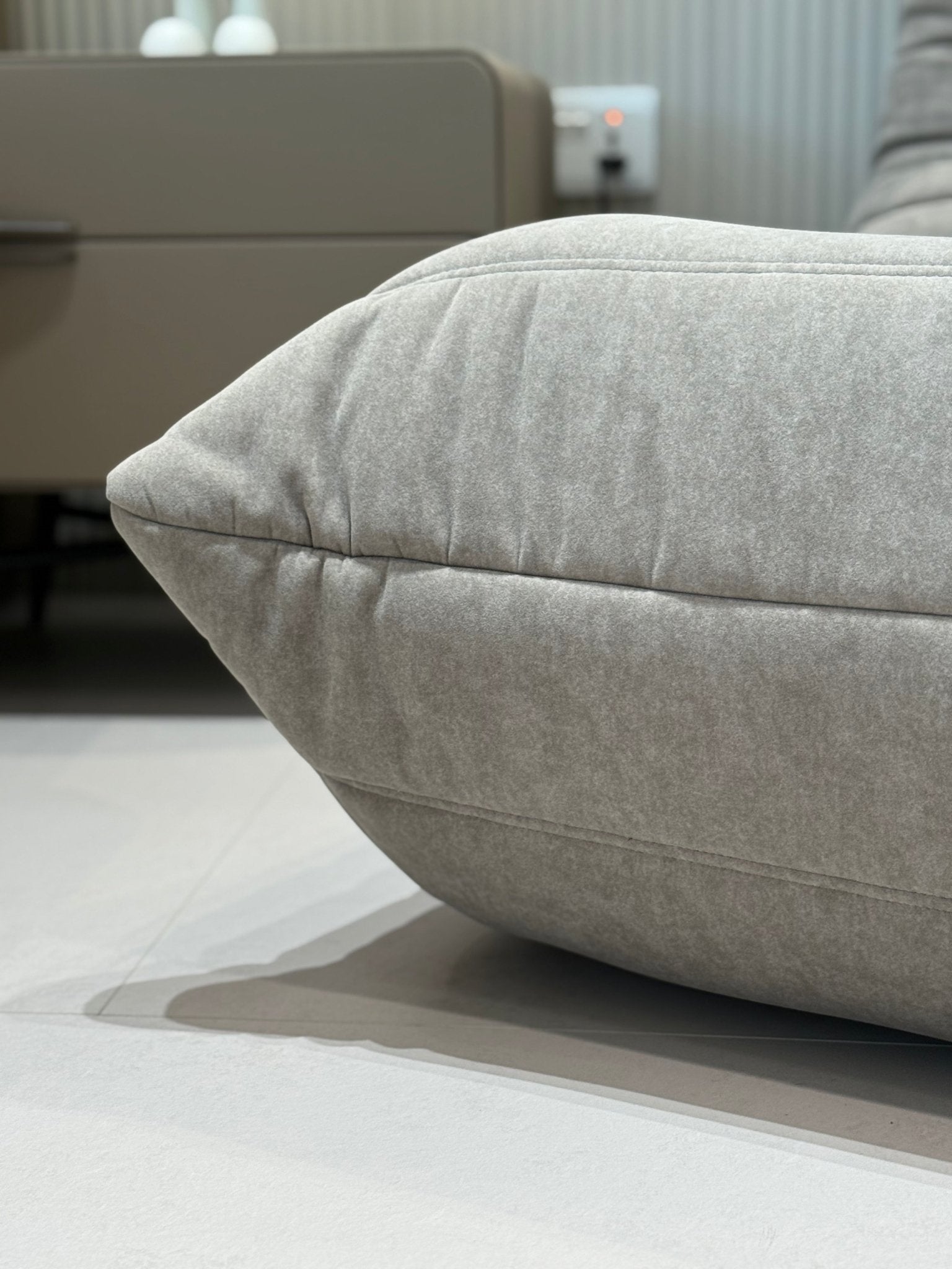 Modern Large White Velvet Lazy Chair