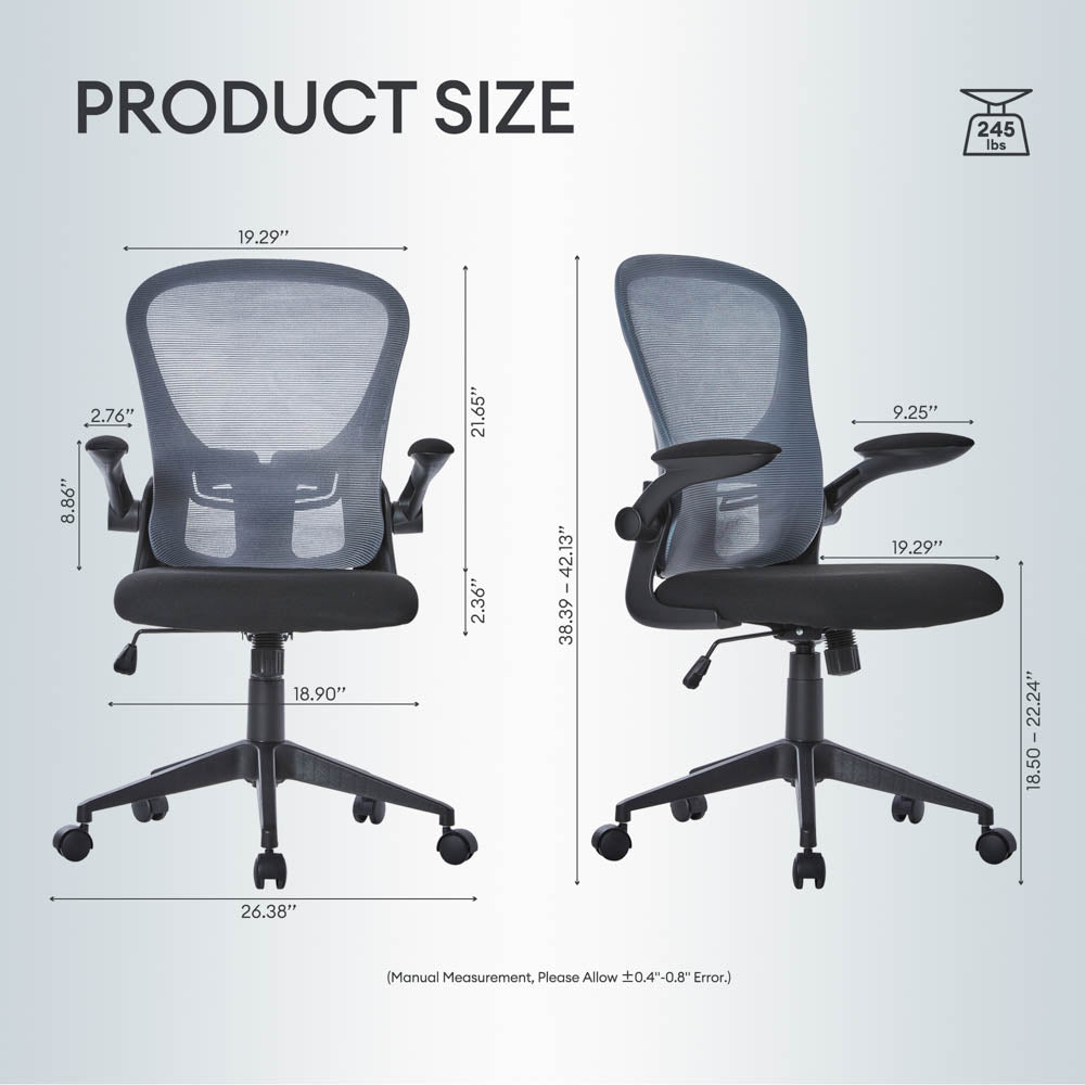 Ergonomic Adjustable Mesh Office Chair, Lumbar Support, 4 Colors