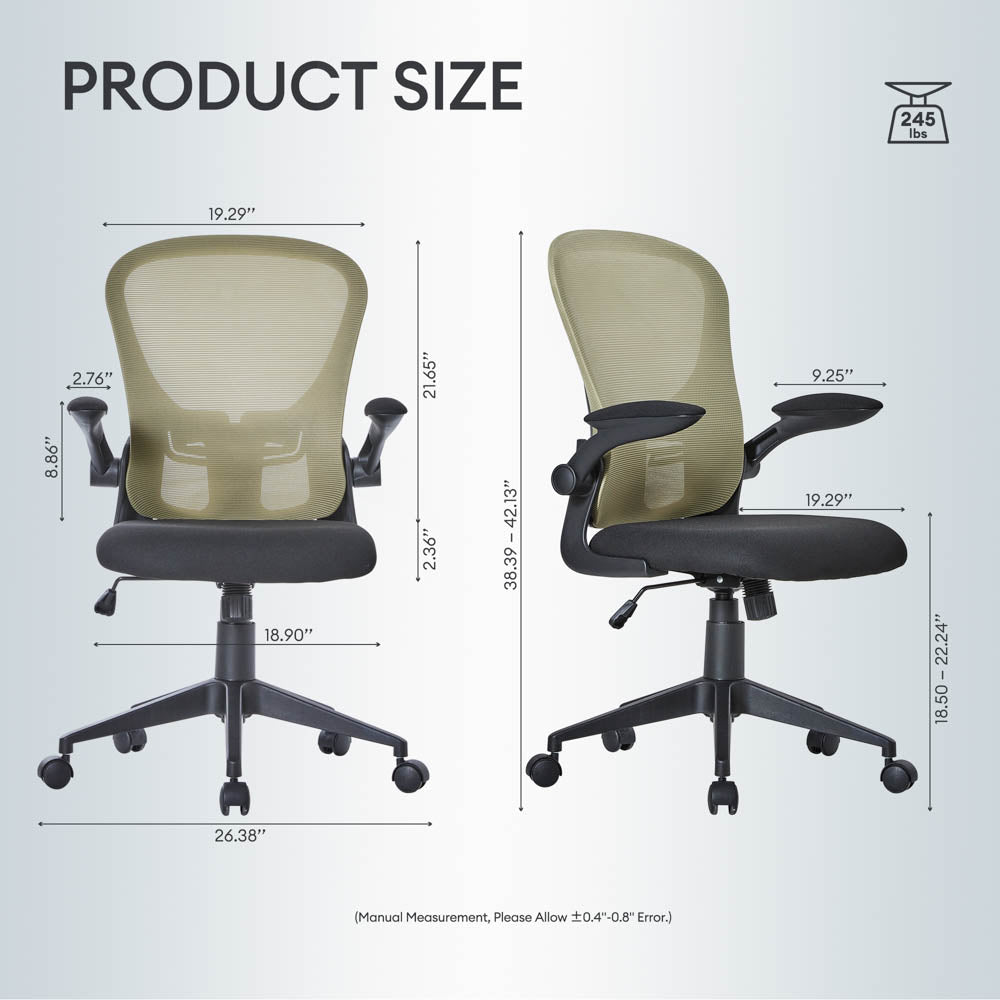 Ergonomic Adjustable Mesh Office Chair, Lumbar Support, 4 Colors