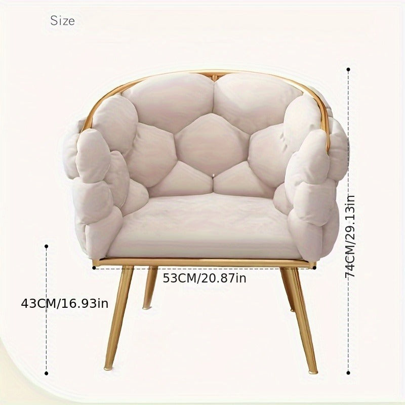 Luxury Memory Foam Salon &amp; Spa Chair with Solid Back and Manual Recliner Button