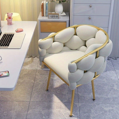 Luxury Memory Foam Salon &amp; Spa Chair with Solid Back and Manual Recliner Button