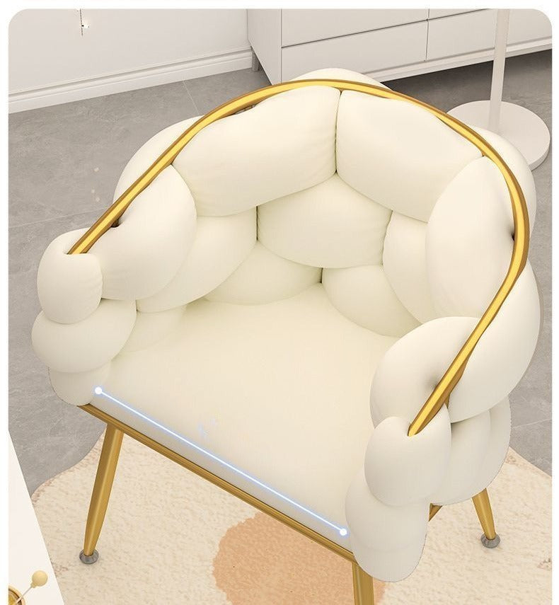 Luxury Memory Foam Salon &amp; Spa Chair with Solid Back and Manual Recliner Button