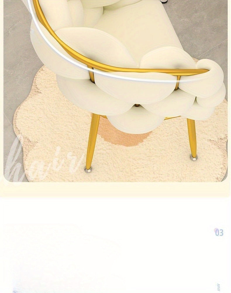 Luxury Memory Foam Salon &amp; Spa Chair with Solid Back and Manual Recliner Button