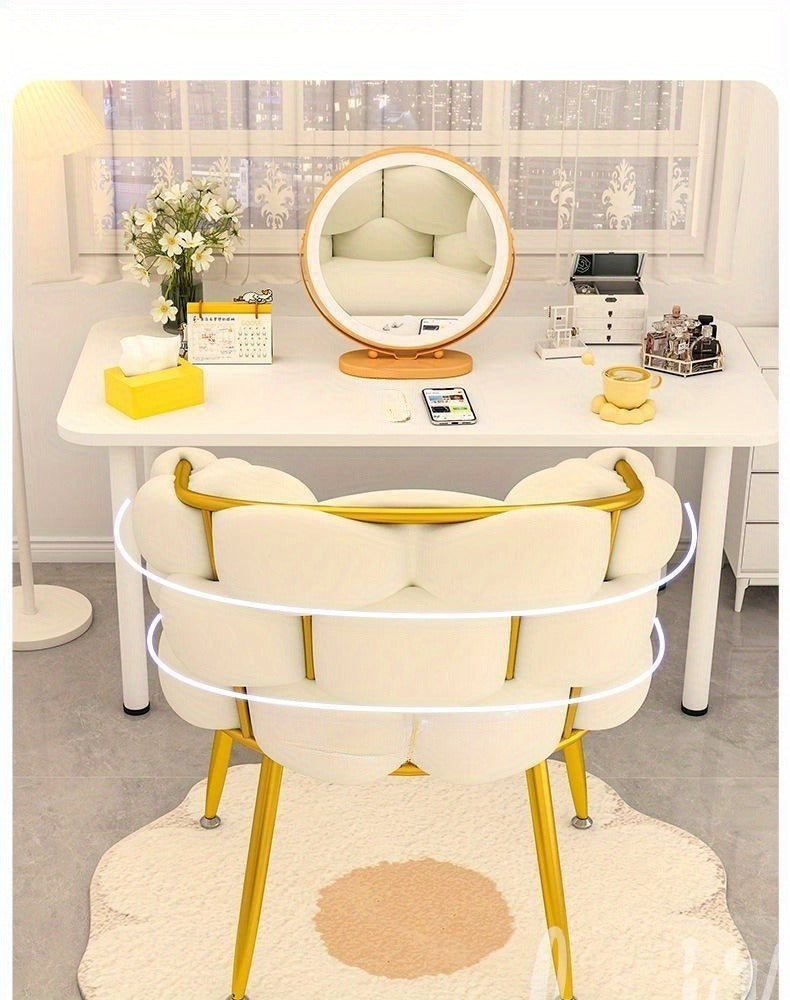 Luxury Memory Foam Salon &amp; Spa Chair with Solid Back and Manual Recliner Button