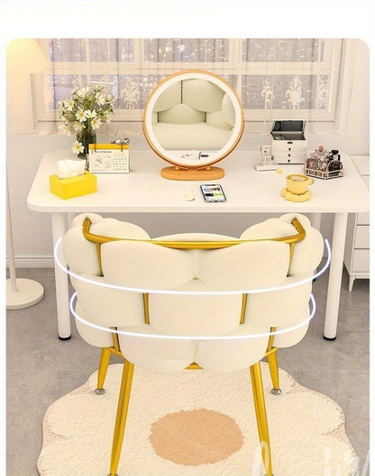 Luxury Memory Foam Salon &amp; Spa Chair with Solid Back and Manual Recliner Button
