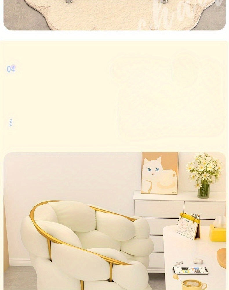 Luxury Memory Foam Salon &amp; Spa Chair with Solid Back and Manual Recliner Button