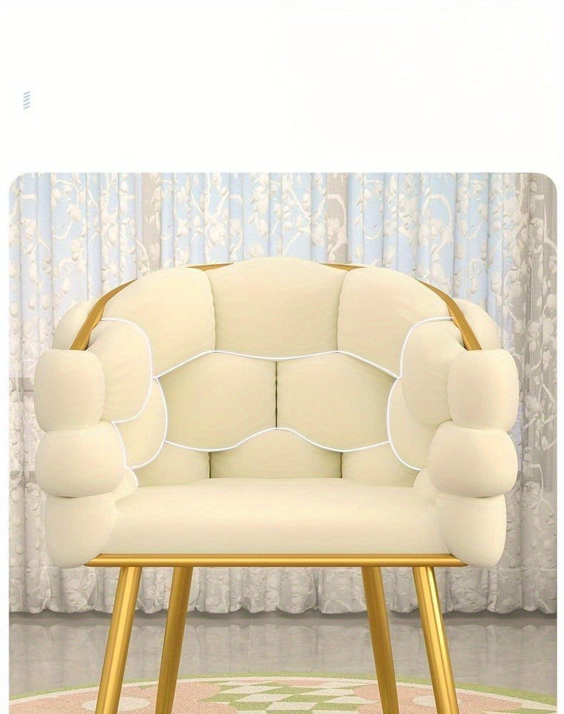 Luxury Memory Foam Salon &amp; Spa Chair with Solid Back and Manual Recliner Button