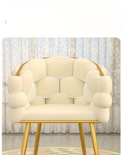 Luxury Memory Foam Salon &amp; Spa Chair with Solid Back and Manual Recliner Button