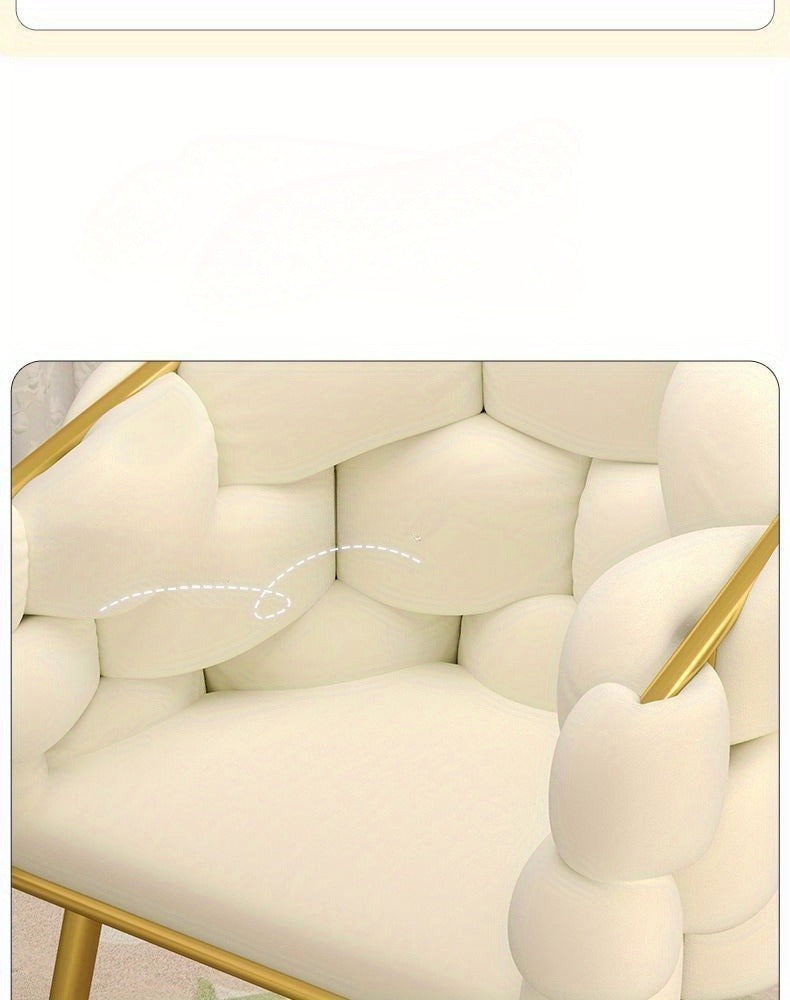Luxury Memory Foam Salon &amp; Spa Chair with Solid Back and Manual Recliner Button