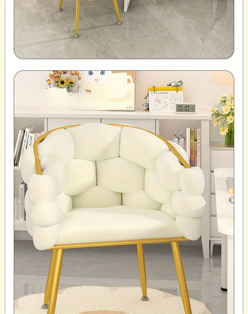 Luxury Memory Foam Salon &amp; Spa Chair with Solid Back and Manual Recliner Button