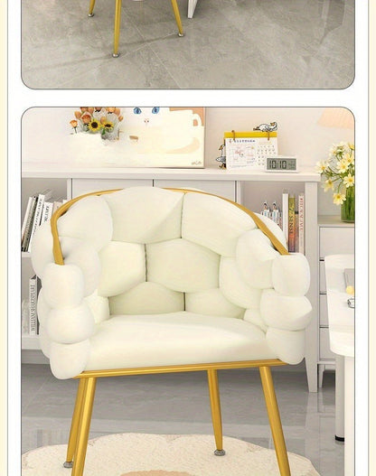 Luxury Memory Foam Salon &amp; Spa Chair with Solid Back and Manual Recliner Button
