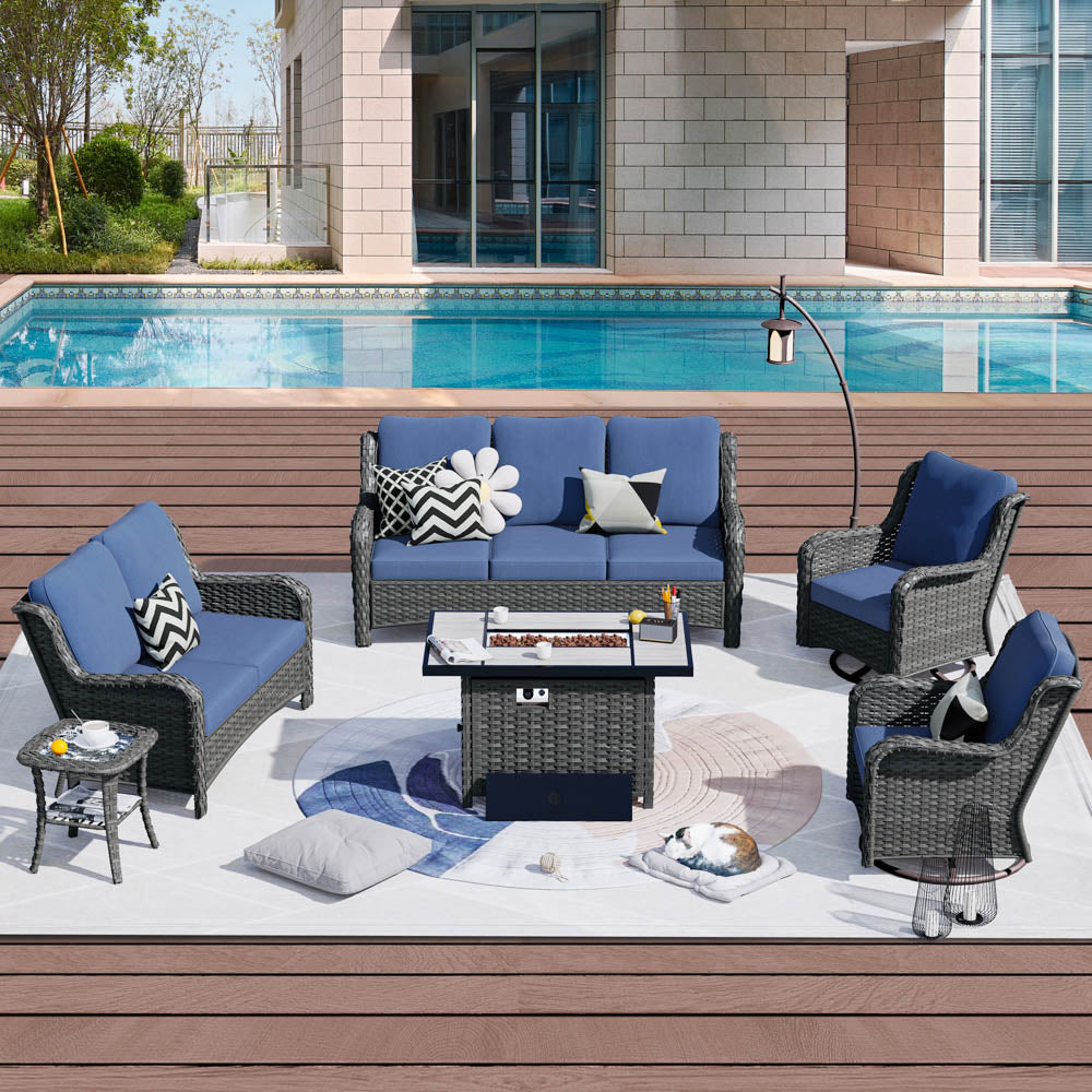 Patio Kenard 6-Piece Conversation Set with 42&