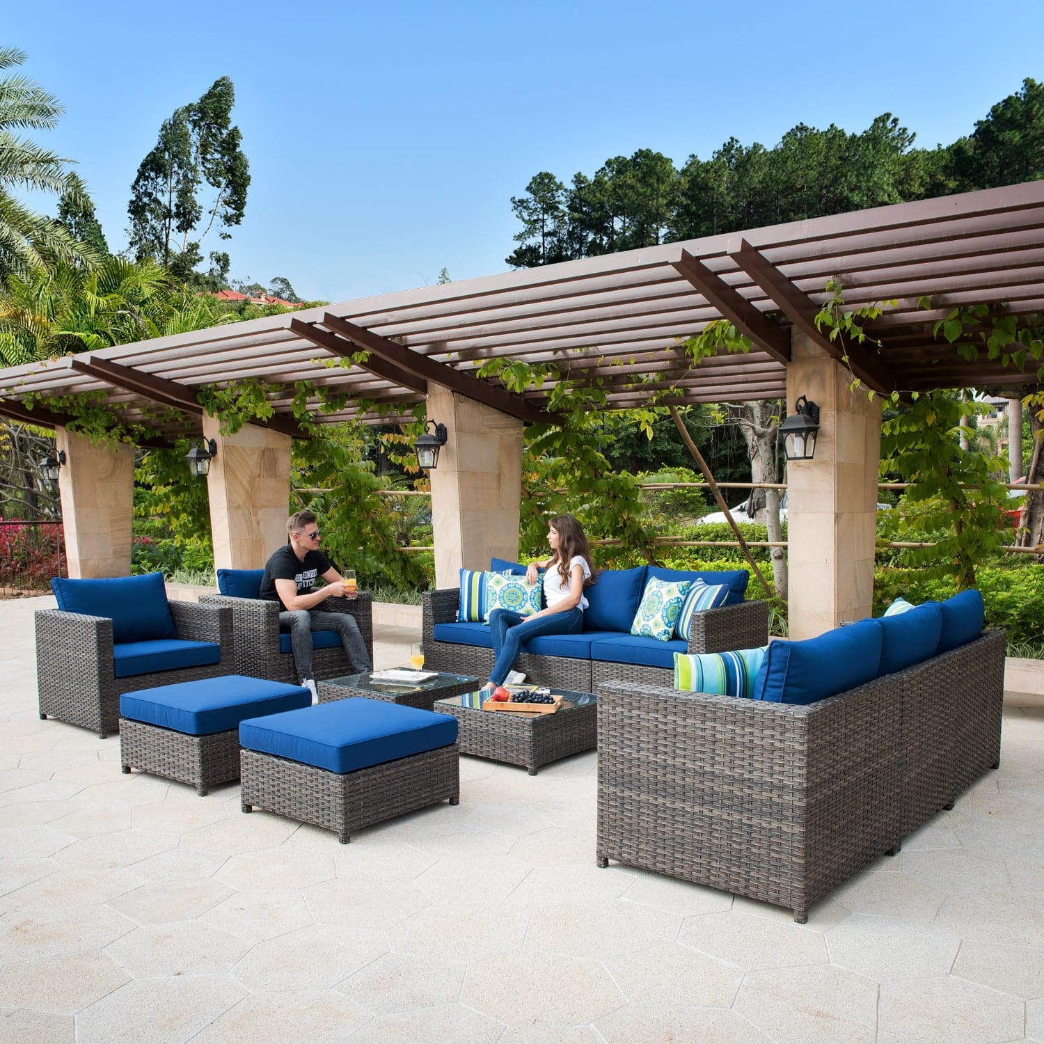 Patio Furniture Set Bigger Size 12-Piece, King Series, Fully Assembled