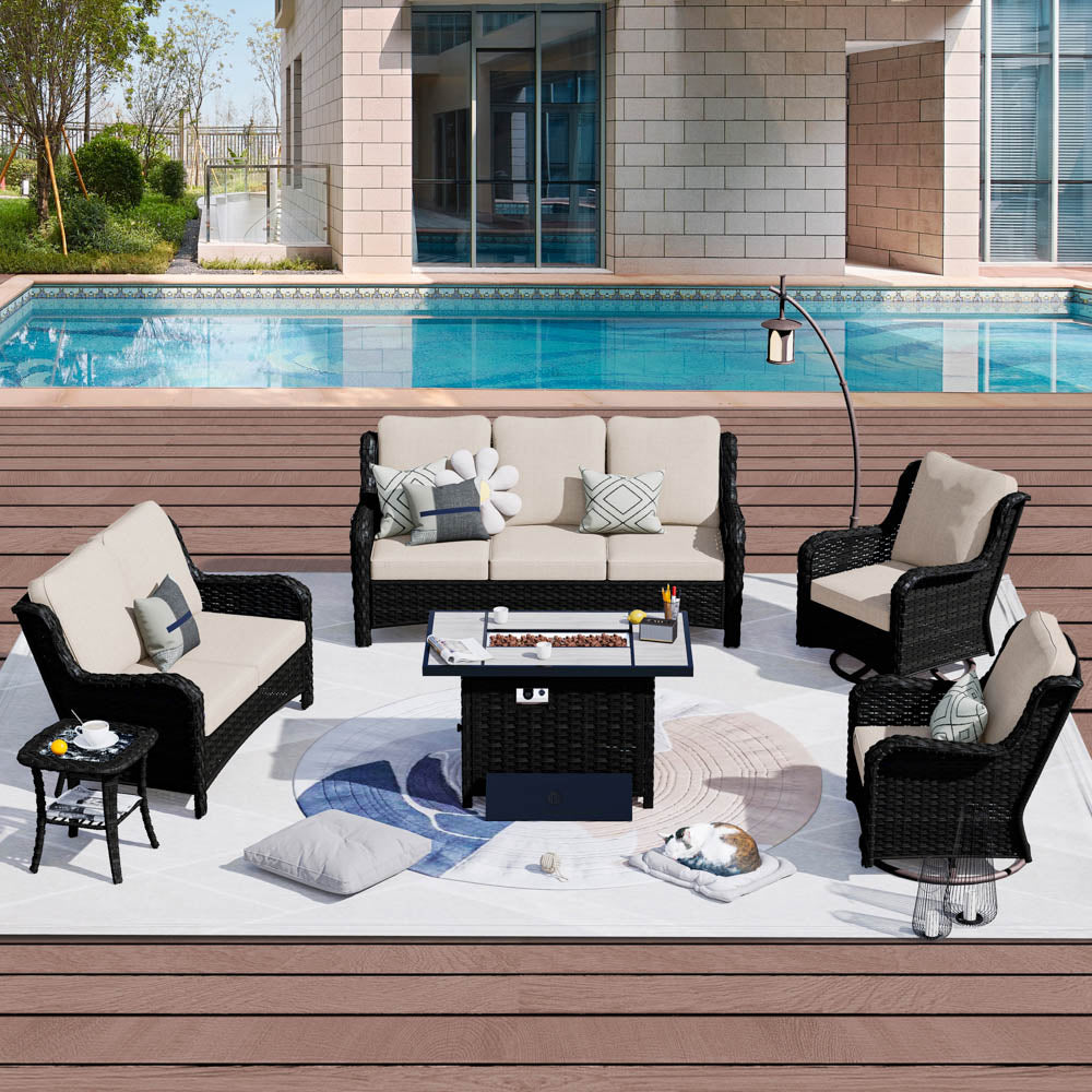 Patio Kenard 6-Piece Conversation Set with 42&