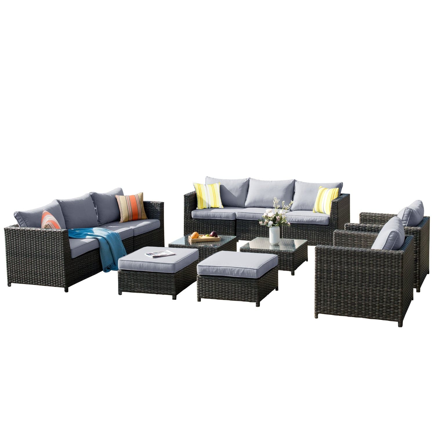 Patio Furniture Set Bigger Size 12-Piece, King Series, Fully Assembled