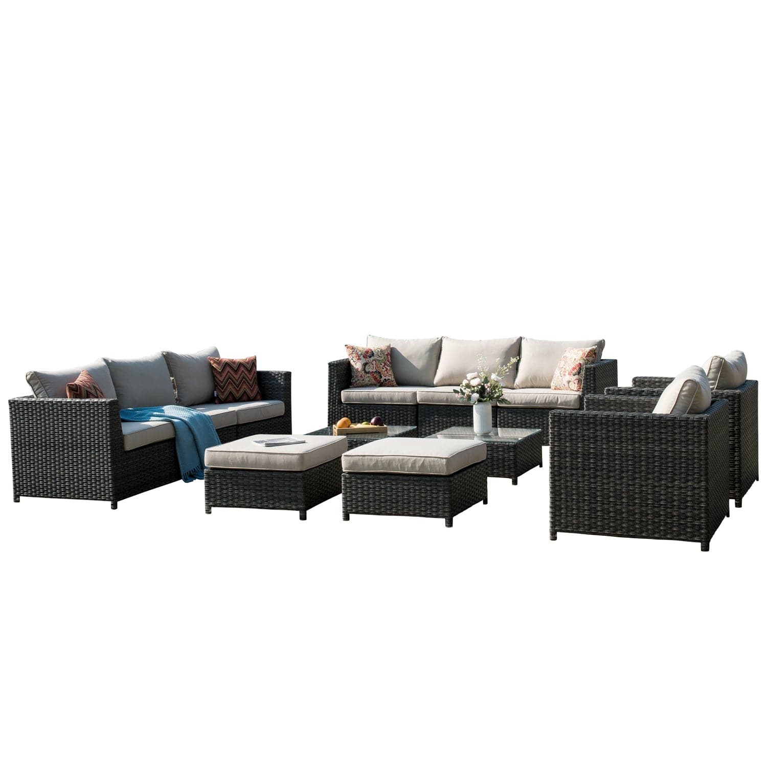 Patio Furniture Set Bigger Size 12-Piece, King Series, Fully Assembled