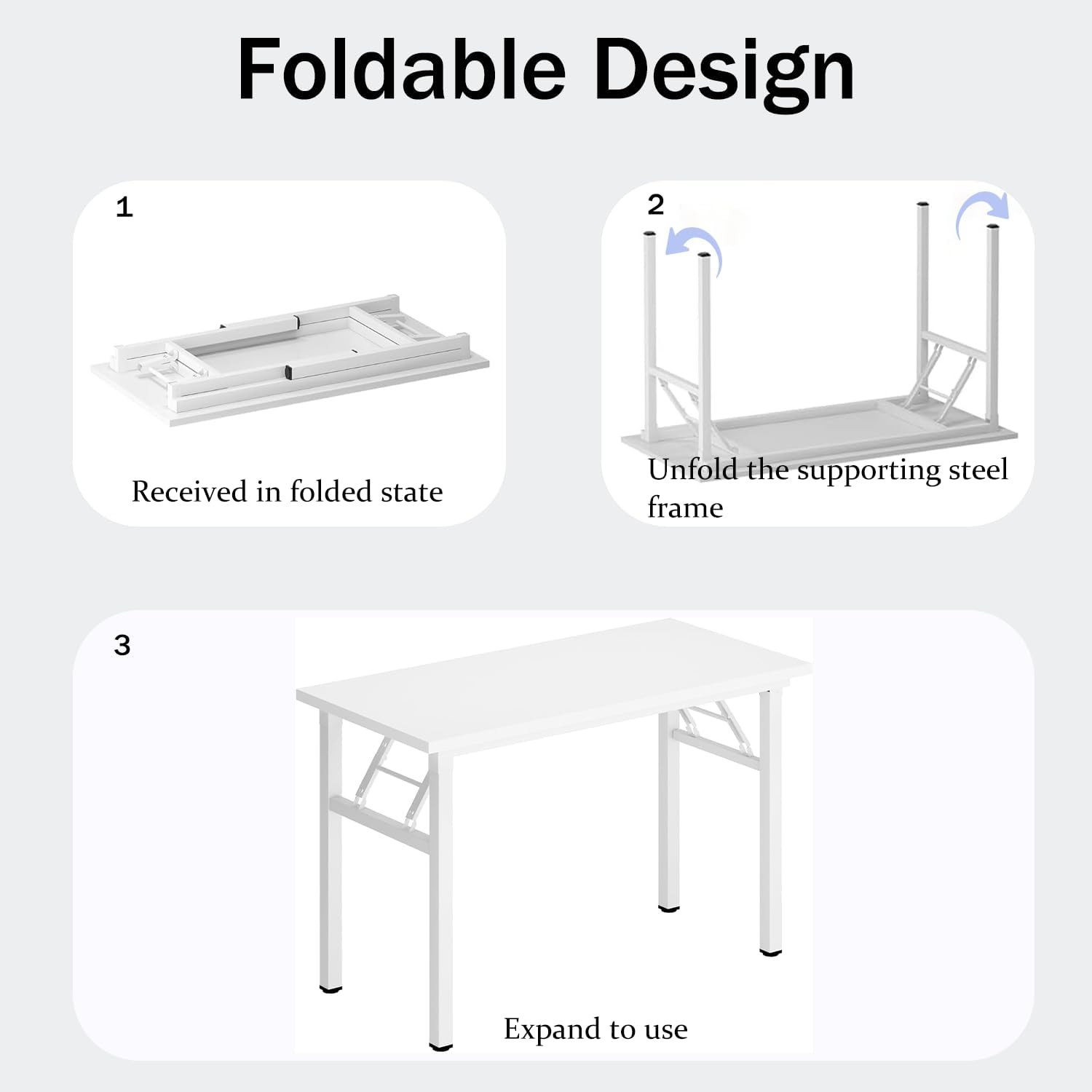 Installation-free foldable desk, portable compact computer desk