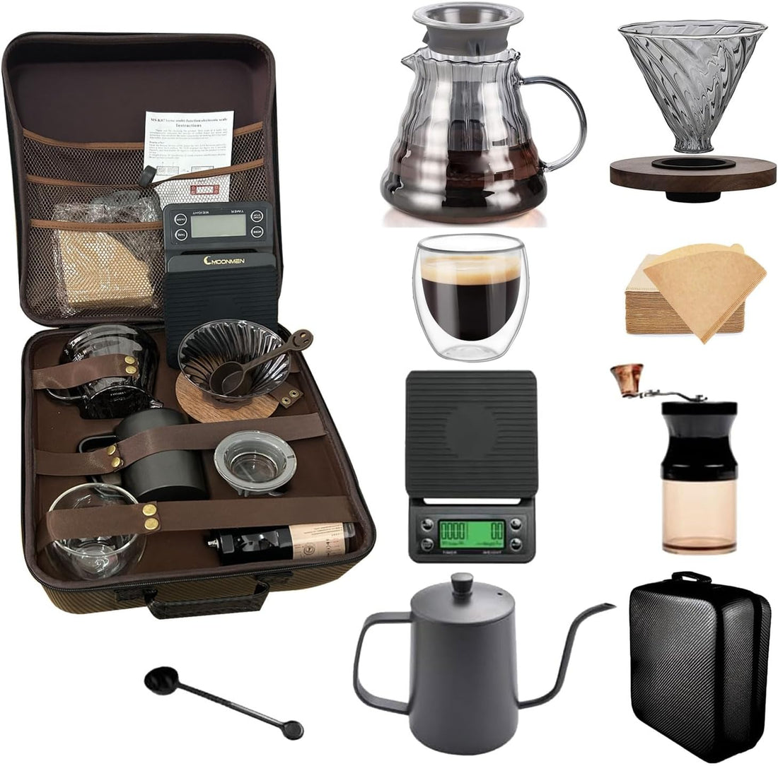 Pour Over Coffee Maker Dripper Set, 600ml Glass Coffee Server Pot Size 02
