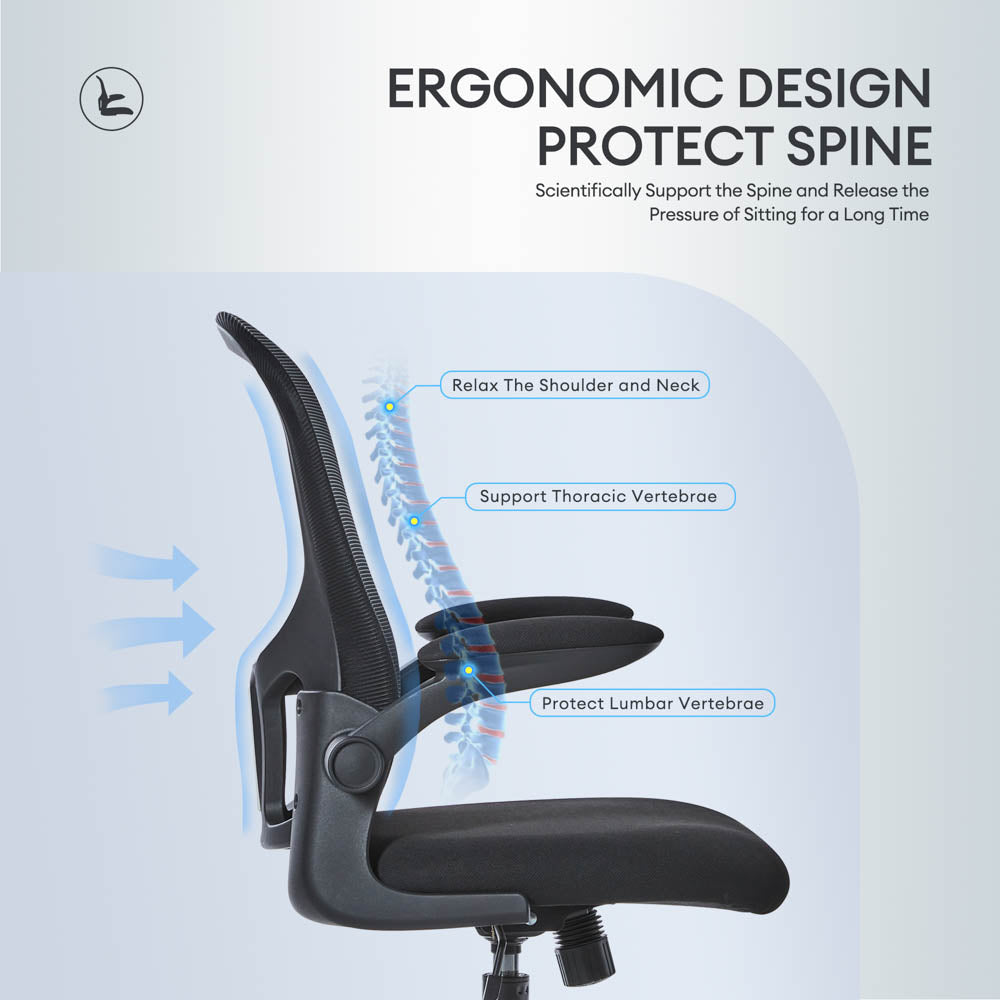 Ergonomic Adjustable Mesh Office Chair, Lumbar Support, 4 Colors