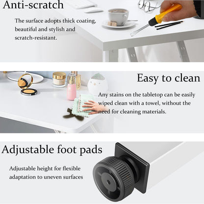 Installation-free foldable desk, portable compact computer desk