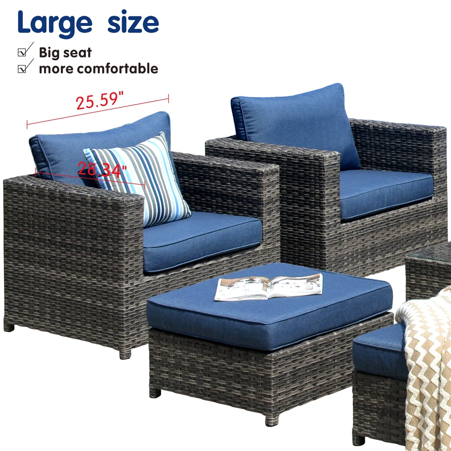 Patio Furniture Set Bigger Size 12-Piece, King Series, Fully Assembled