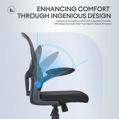 Ergonomic Adjustable Mesh Office Chair, Lumbar Support, 4 Colors