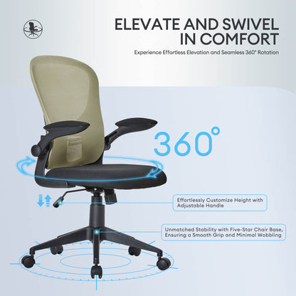 Ergonomic Adjustable Mesh Office Chair, Lumbar Support, 4 Colors