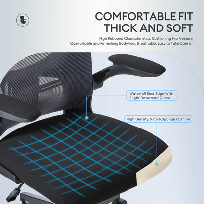 Ergonomic Adjustable Mesh Office Chair, Lumbar Support, 4 Colors