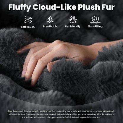 Luxurious Fluffy Faux Fur Bean Bag Couch