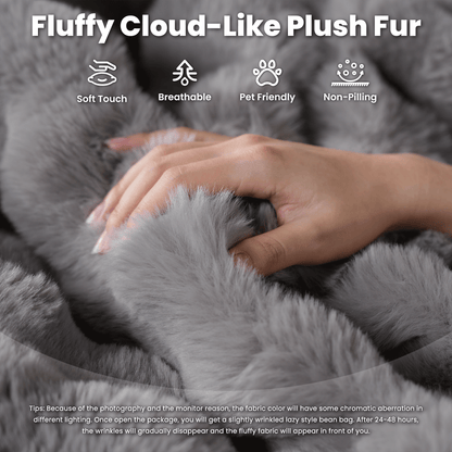 Luxurious Fluffy Faux Fur Bean Bag Couch