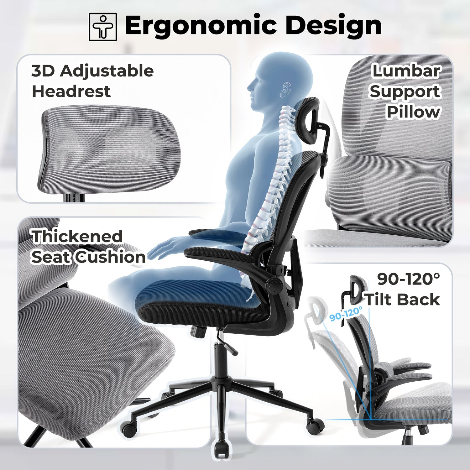 Office Chair, Ergonomic High Back,Lumbar Support