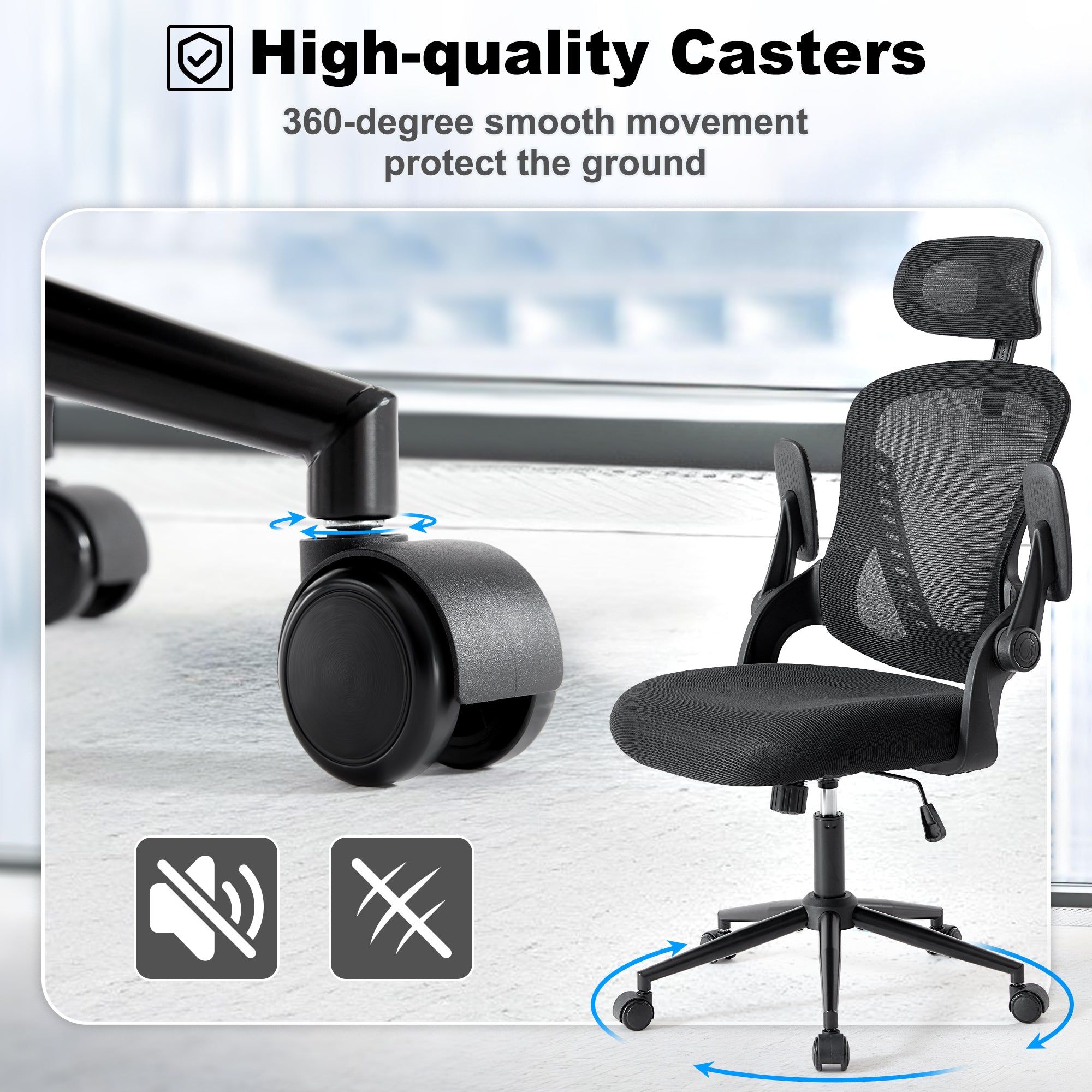 Office Chair, Ergonomic High Back,Adjustable Armrests