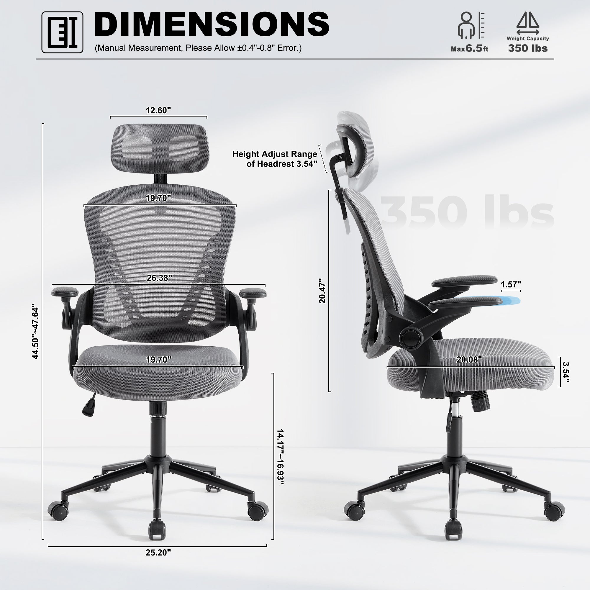 Office Chair, Ergonomic High Back,Adjustable Armrests