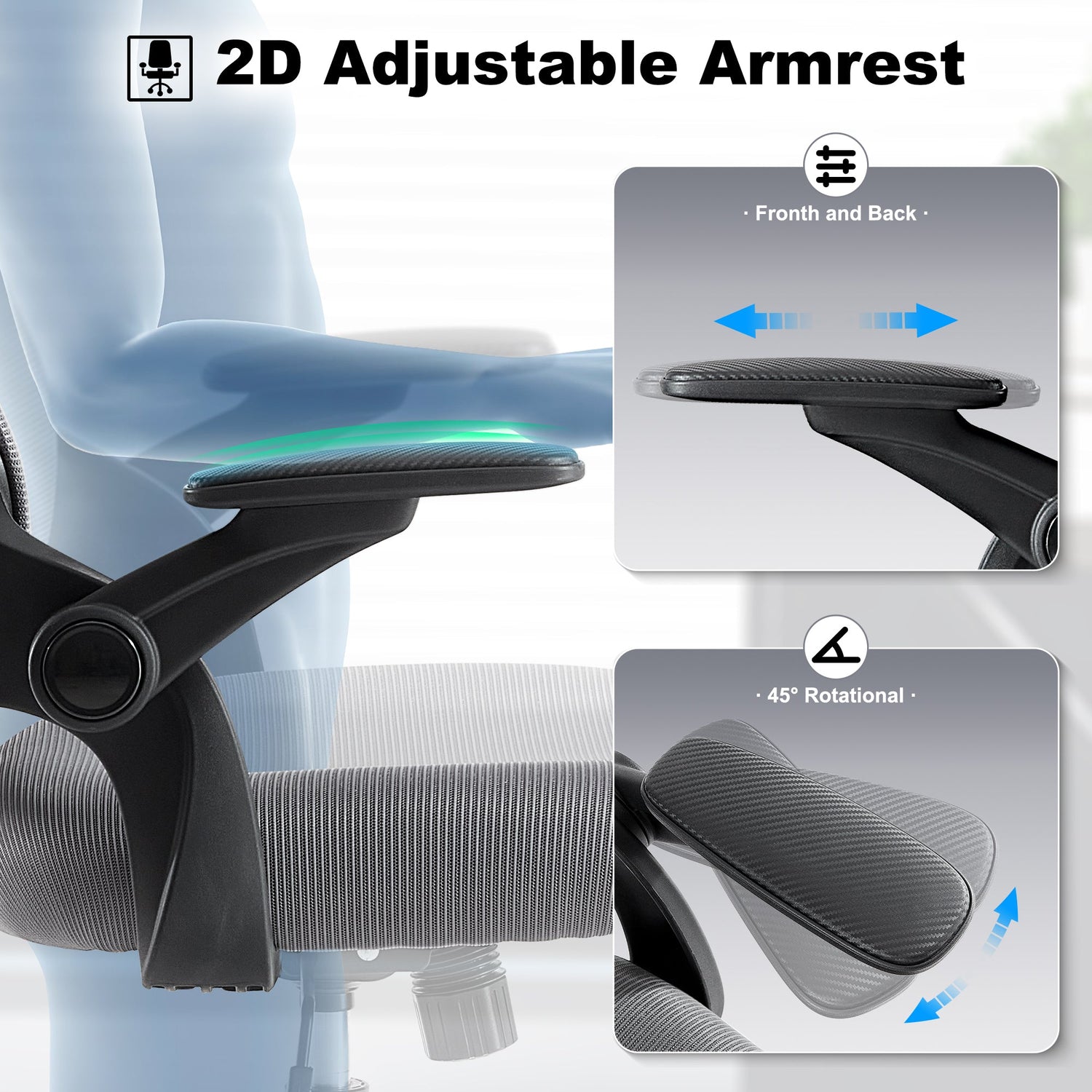 Office Chair, Ergonomic High Back,Adjustable Armrests