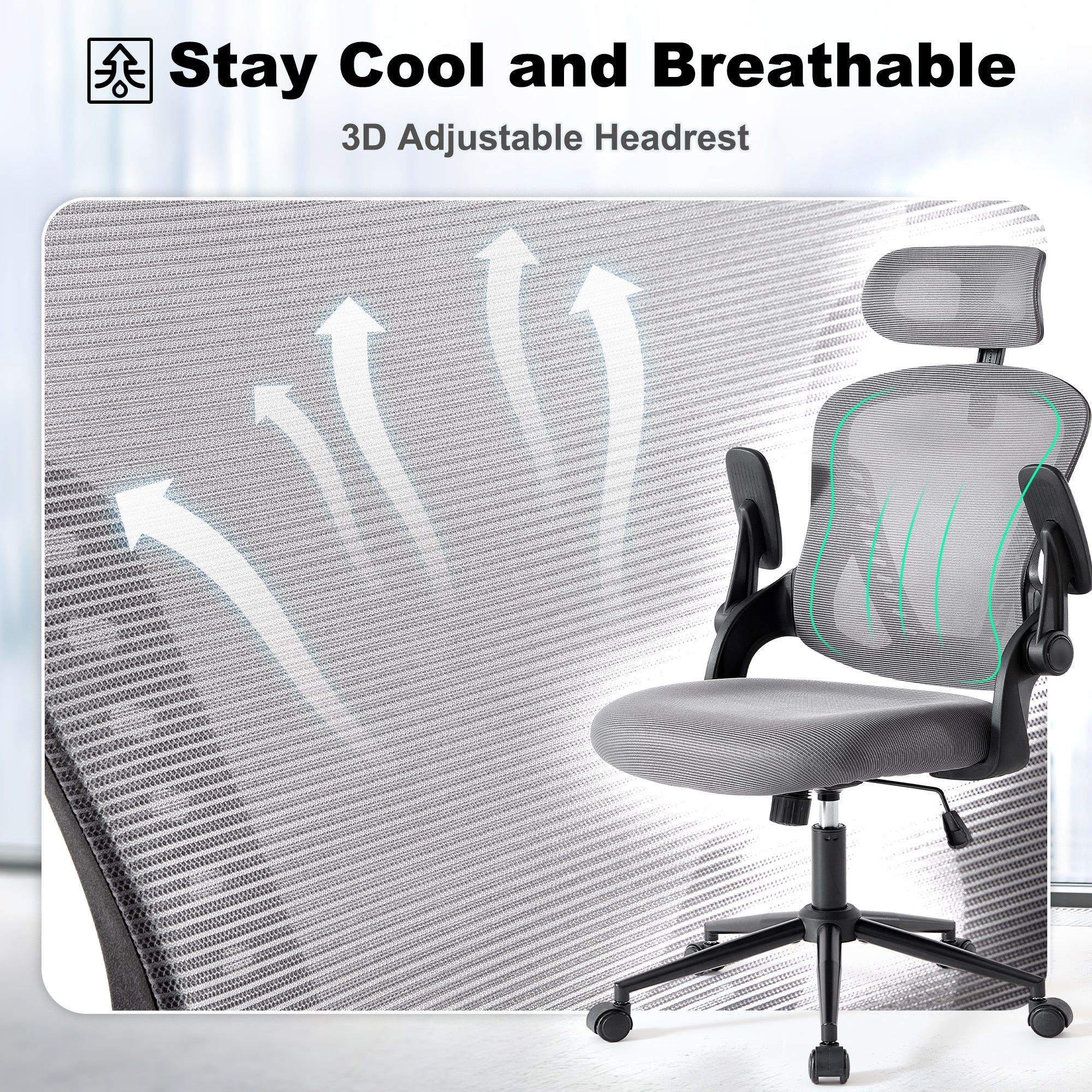 Office Chair, Ergonomic High Back,Adjustable Armrests