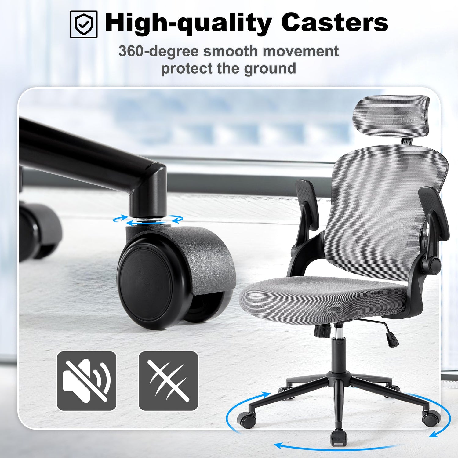 Office Chair, Ergonomic High Back,Adjustable Armrests