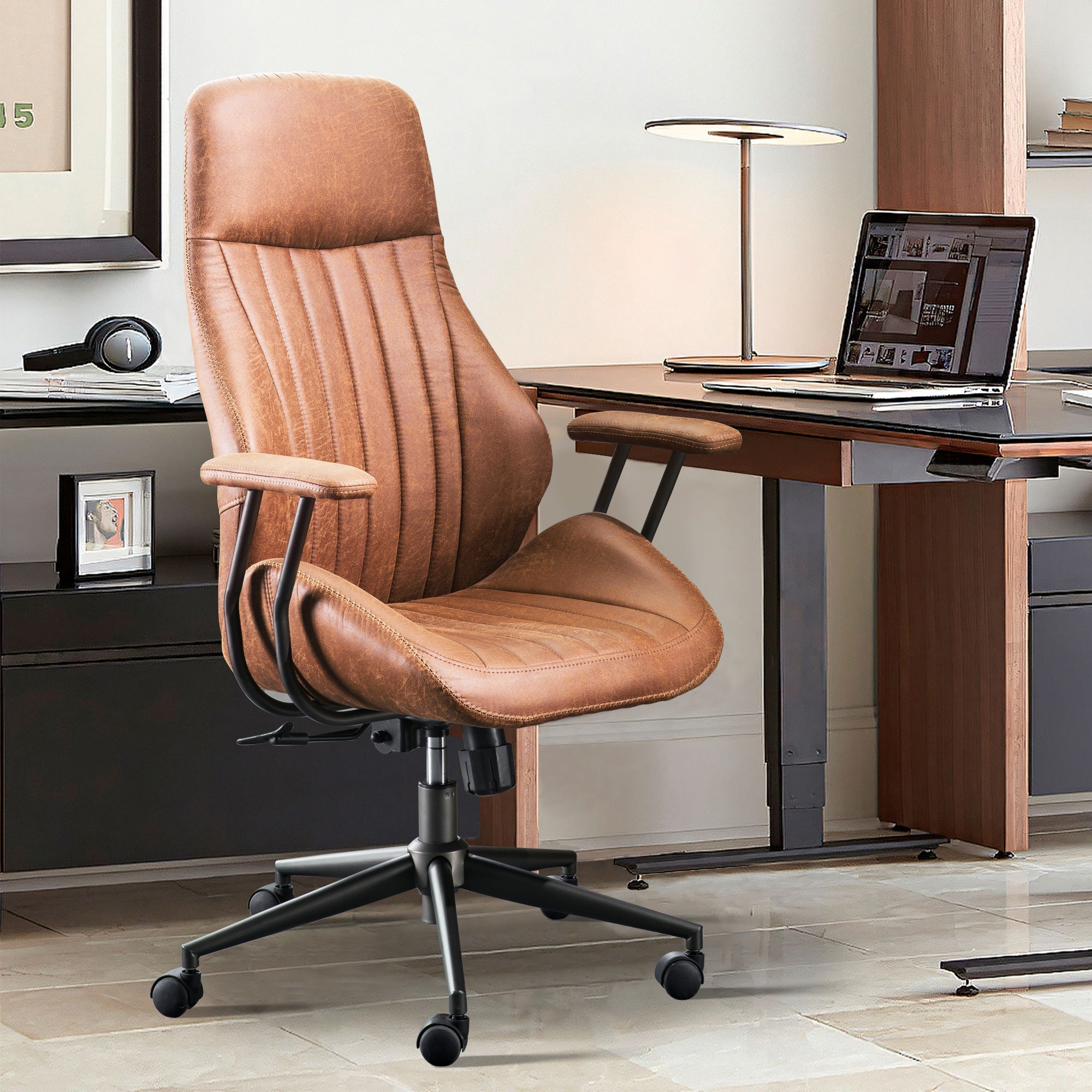 Ovios Office Chair Ergonomic High Back Suede Fabric for Executive or Home Office