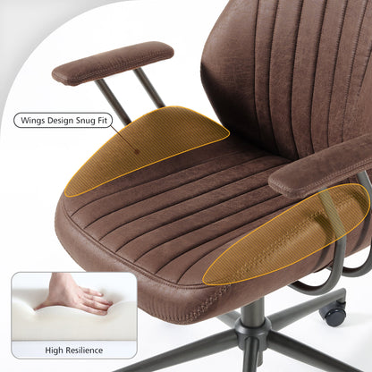 Office Chair Ergonomic High Back Suede Fabric for Executive or Home Office