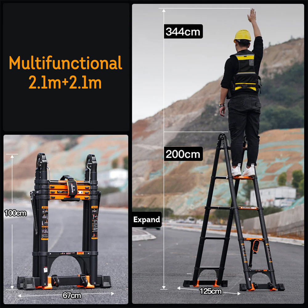 Eeeza 2.3m-6.3m Aluminum Alloy Multifunctional Ladder/Straight Ladder