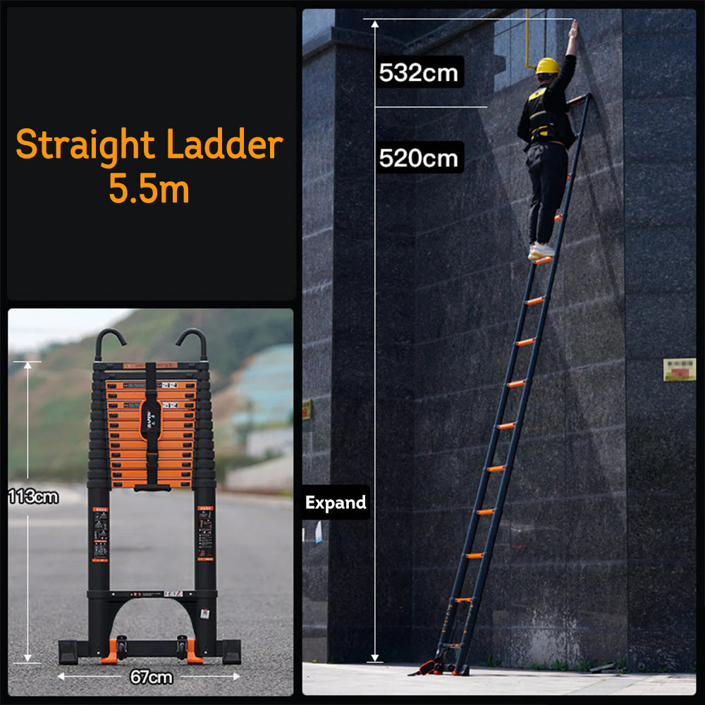 Eeeza 2.3m-6.3m Aluminum Alloy Multifunctional Ladder/Straight Ladder