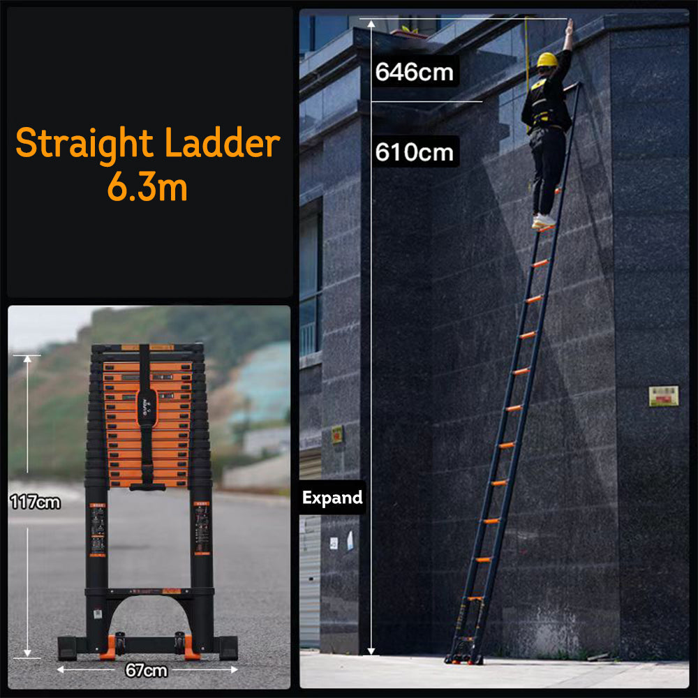 Eeeza 2.3m-6.3m Aluminum Alloy Multifunctional Ladder/Straight Ladder